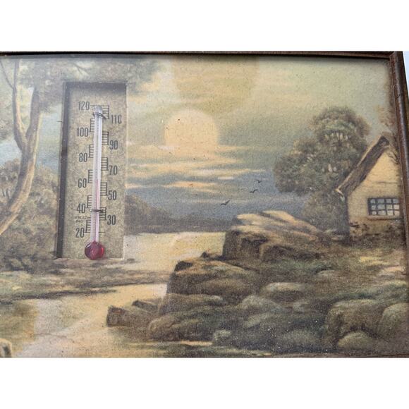 Vintage Framed Print with Thermometer - Picture 4 of 5